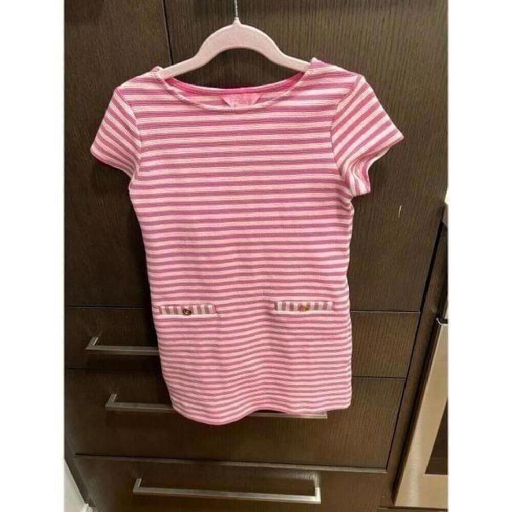 Lilly Pulitzer Little Layton Ottoman-Stripe Shift Dress, Hotty Girls' Size M new